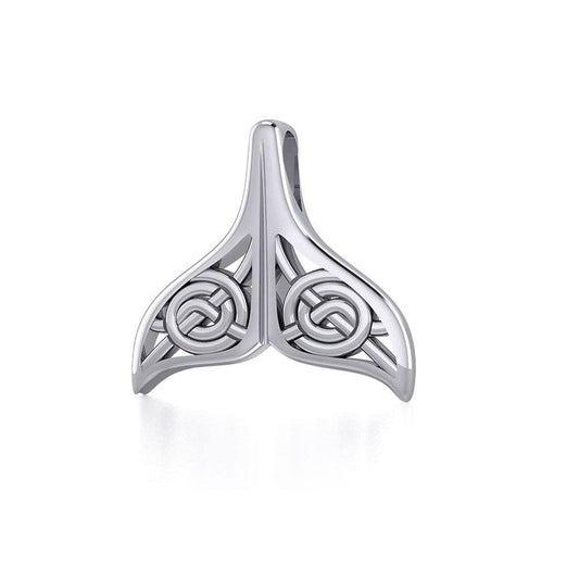 Celtic Spiral Whale Tail Silver Pendant TPD5704