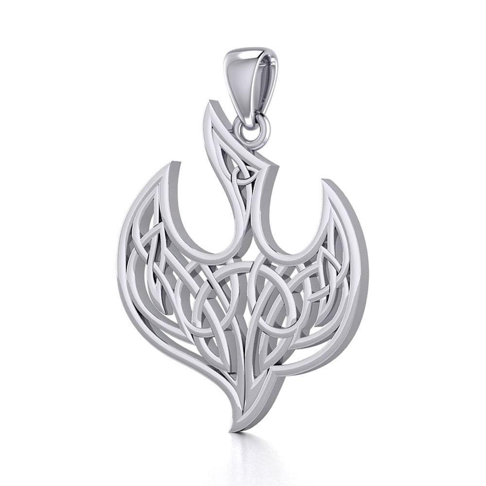 Celtic Knotwork Bird Silver Pendant TPD5716