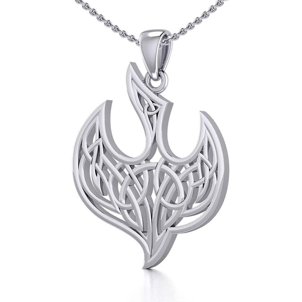 Celtic Knotwork Bird Silver Pendant TPD5716
