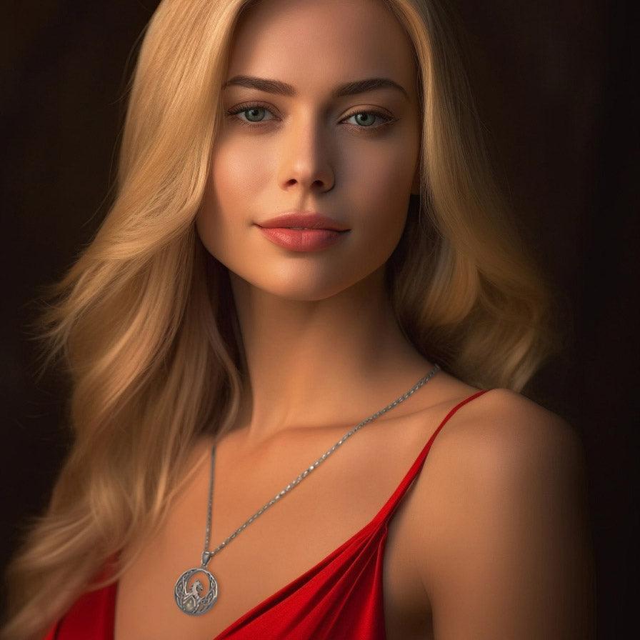 Rise with Resilience: Celtic Phoenix Sterling Silver Pendant with Gemstone - TPD5719 | Embrace the Rebirth of Your Spirit