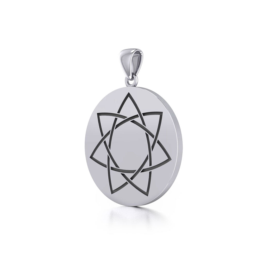 Elven Star Silver Disc Pendant TPD5775