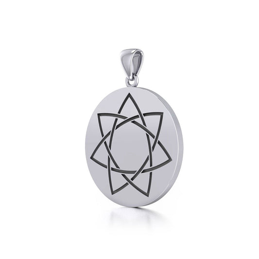 Elven Star Silver Disc Pendant TPD5775