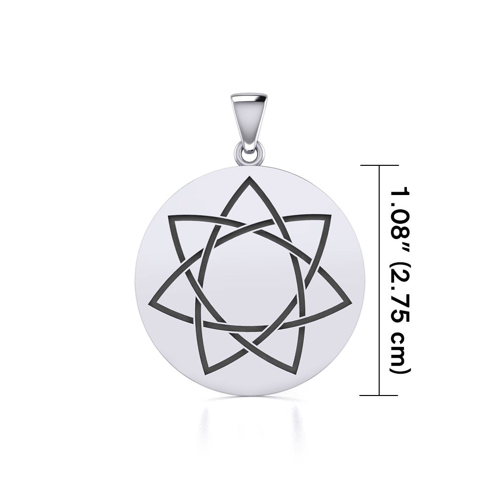 Elven Star Silver Disc Pendant TPD5775