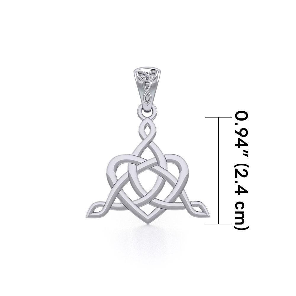 Celtic Father-Mother-Child "Family A Born For Eternity "Triquetra or Trinity Heart Silver Pendant TPD5783