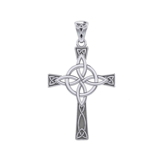Celtic Cross with Four Point Knot Sterling Silver Pendant TPD5811