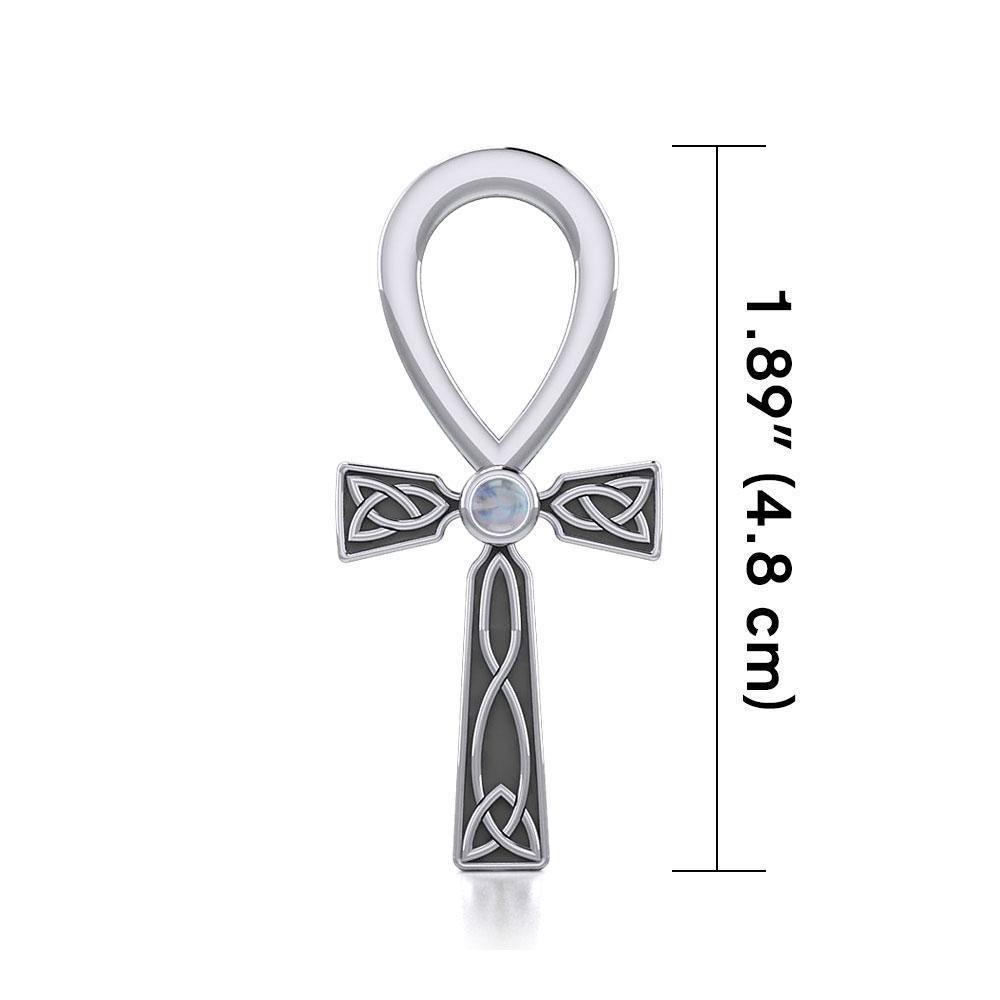 Celtic Ankh Silver Pendant with Gem TPD5812