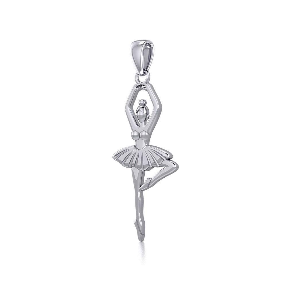 Ballerina Posing Silver Pendant TPD5828