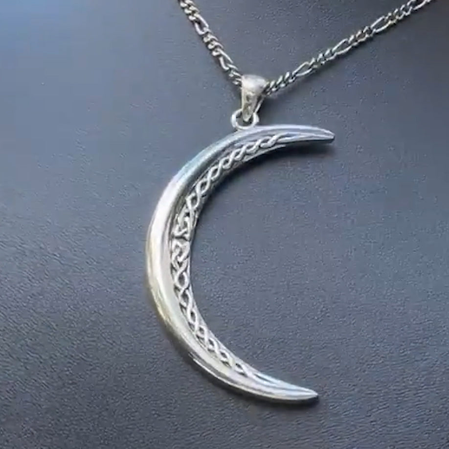 Crescent Moon with Celtic Design Large Pendant TPD5835