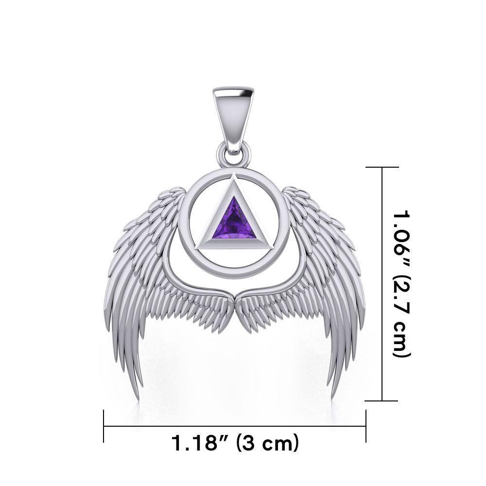 Angel Wings Recovery Pendant with Gemstone TPD5840