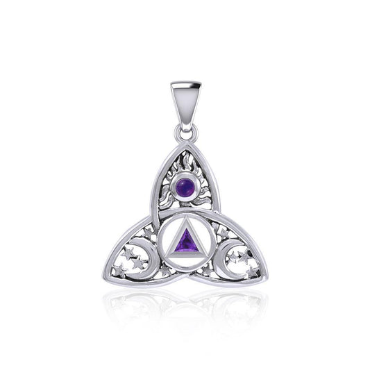 Celtic Trinity Recovery Pendant with Gemstone TPD5842