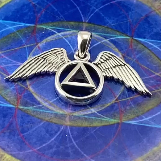 Angel Wings Recovery Sterling Silver Pendant with Gemstone TPD5844