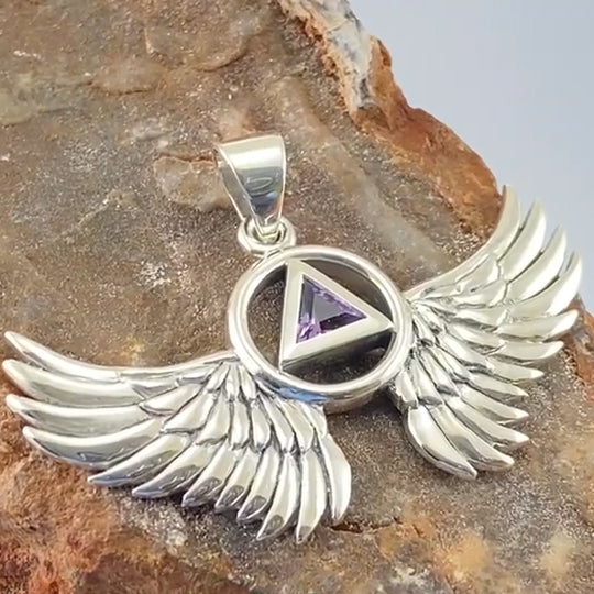 Angel Wings Recovery Pendant with Gemstone TPD5846
