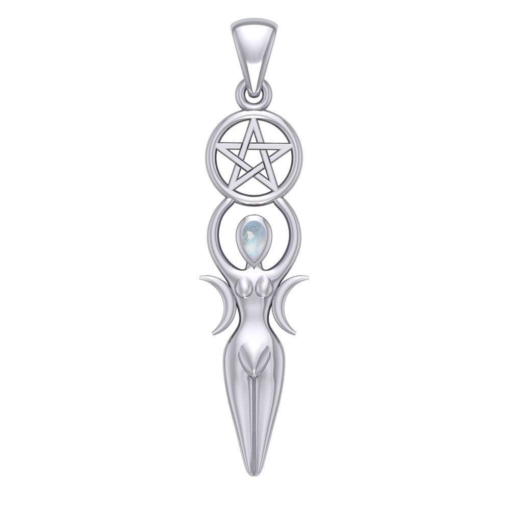 Goddess Silver Pendant with Gemstone TPD5860
