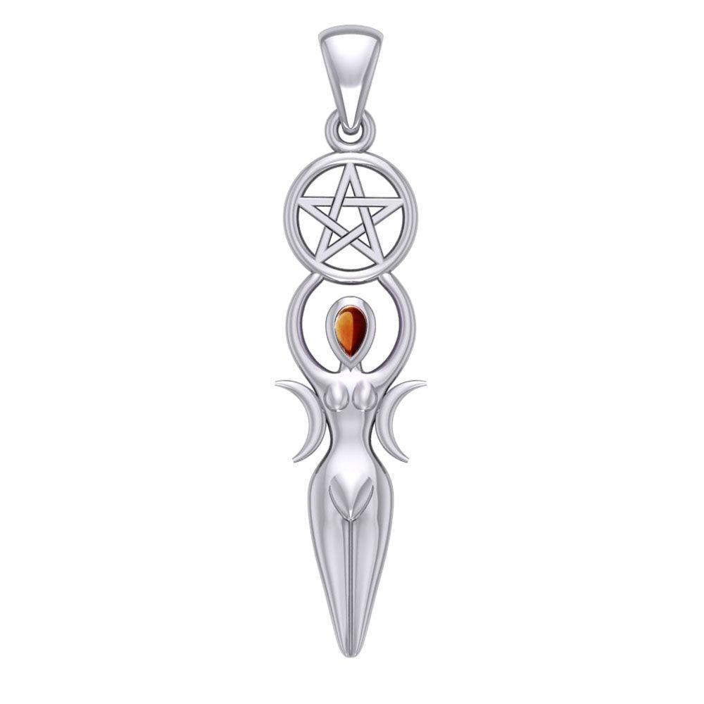 Goddess Silver Pendant with Gemstone TPD5860