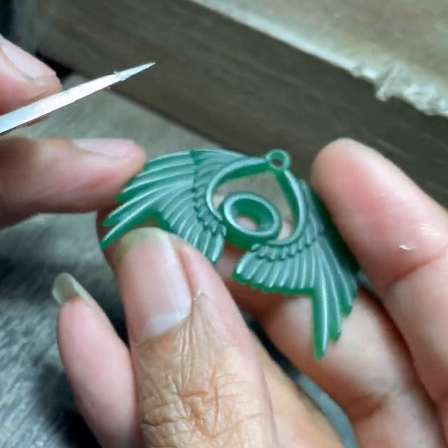 Guardian Angel Wings Silver Pendant with Birthstone TPD5870