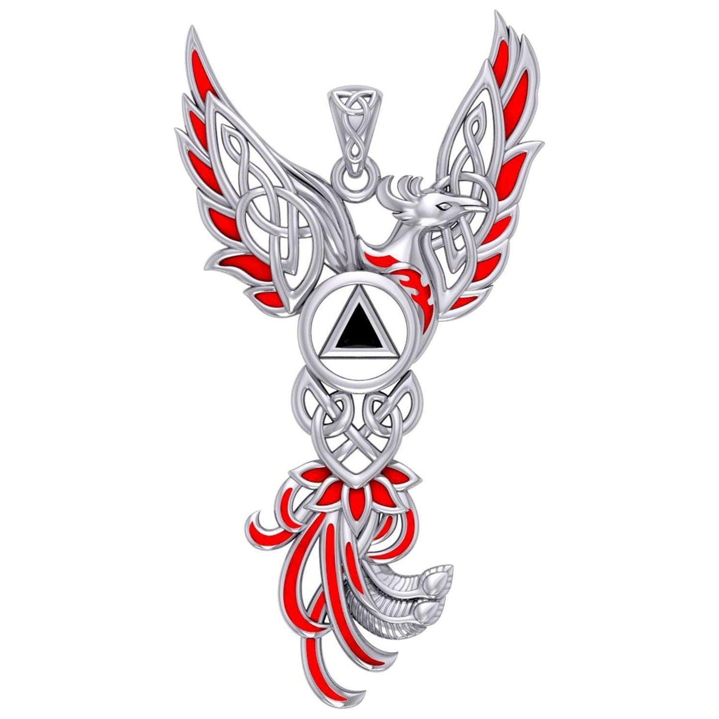 Celtic Phoenix Recovery Silver Pendant with Enamel TPD5874