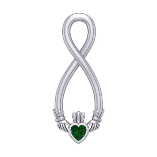 Irish Claddagh Infinity Silver Pendant TPD5879