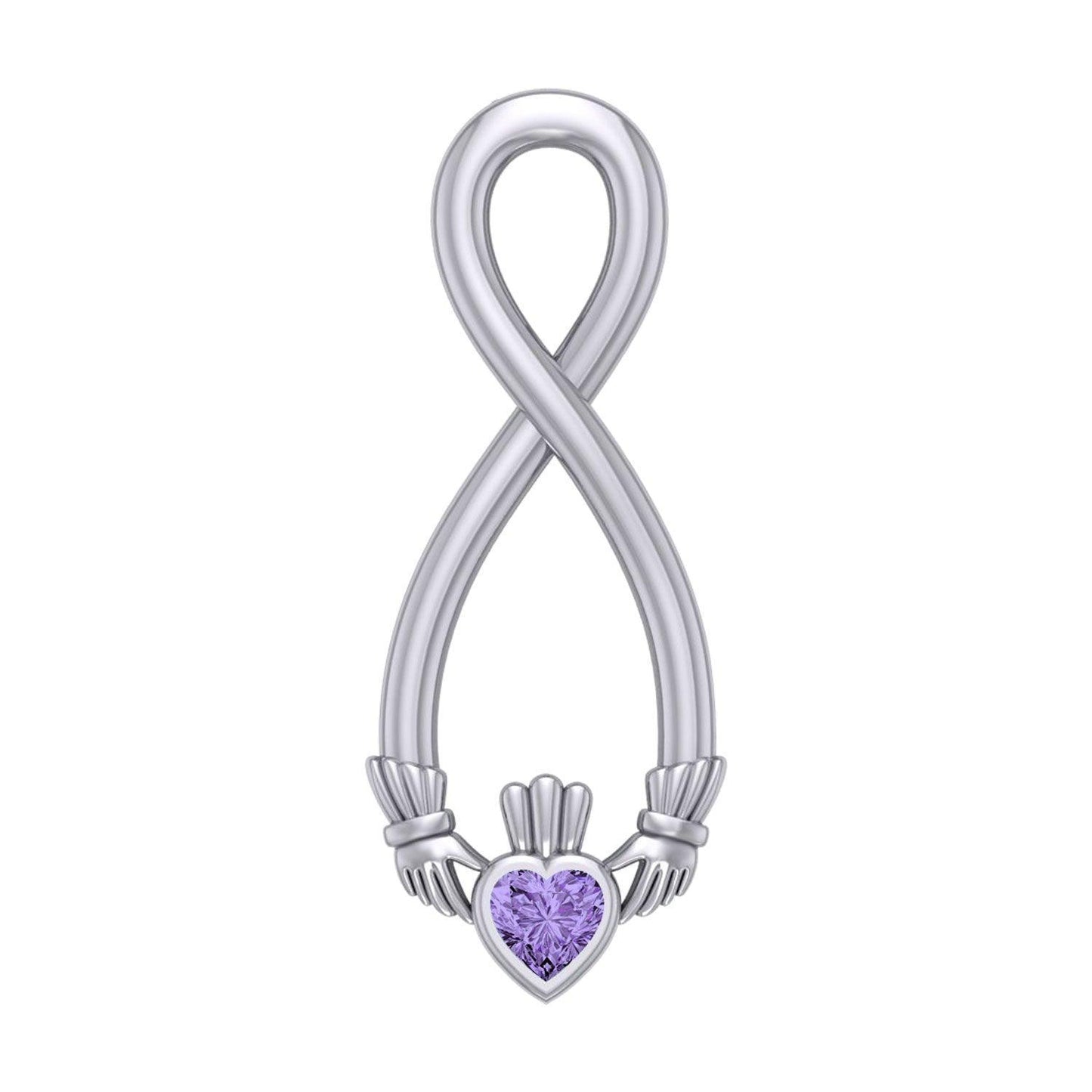 Irish Claddagh Infinity Silver Pendant TPD5879