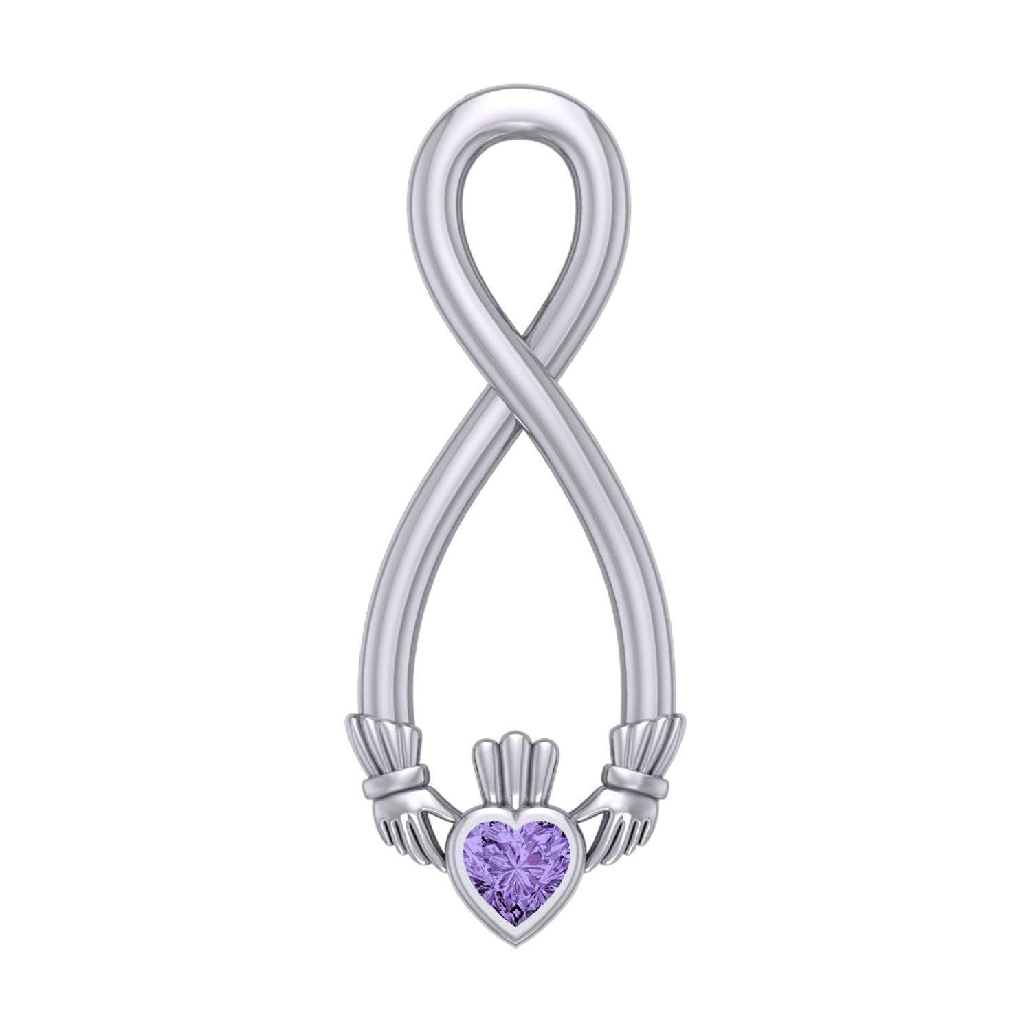 Irish Claddagh Infinity Silver Pendant TPD5879