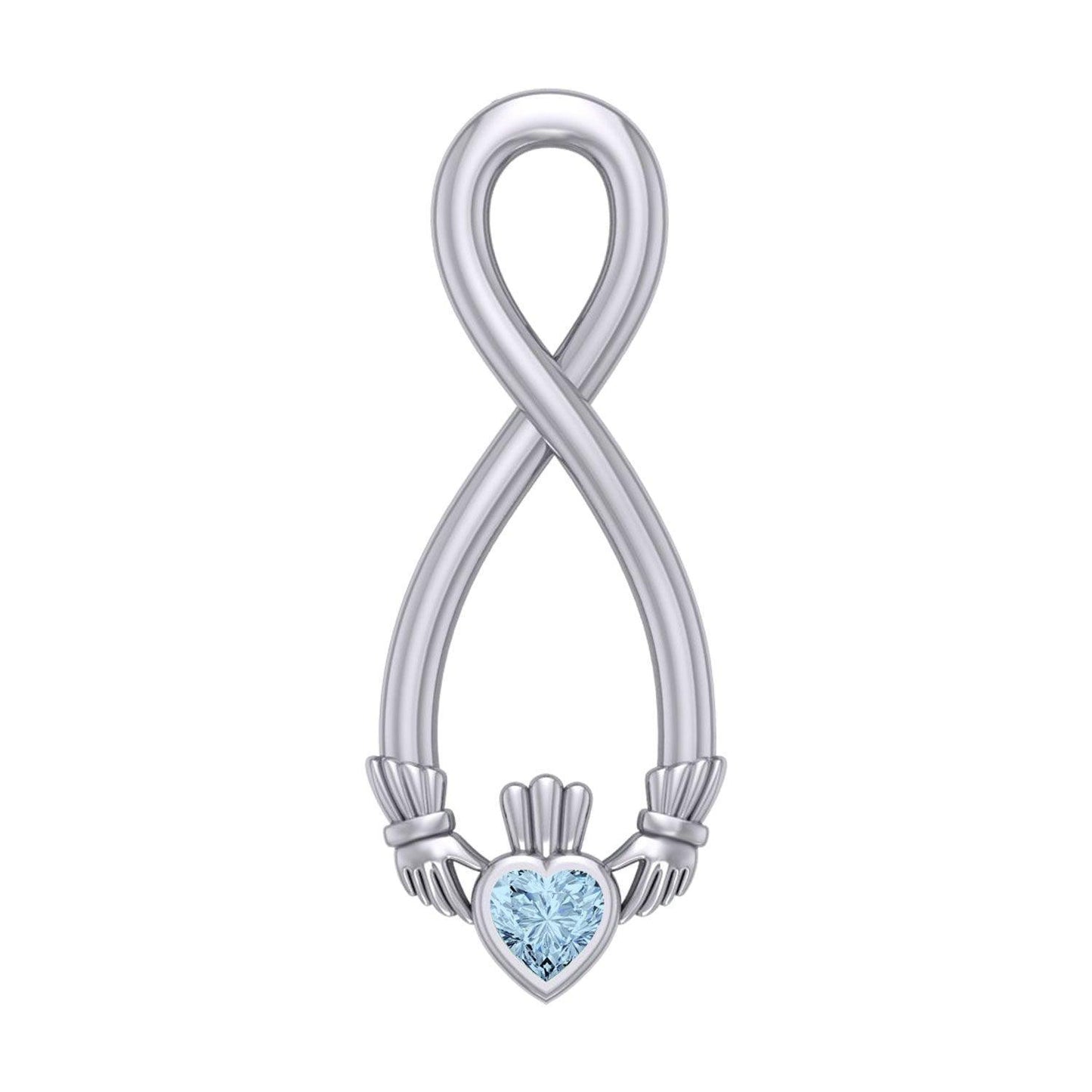 Irish Claddagh Infinity Silver Pendant TPD5879