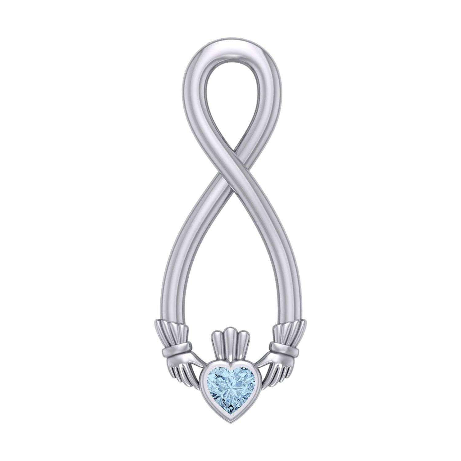 Irish Claddagh Infinity Silver Pendant TPD5879