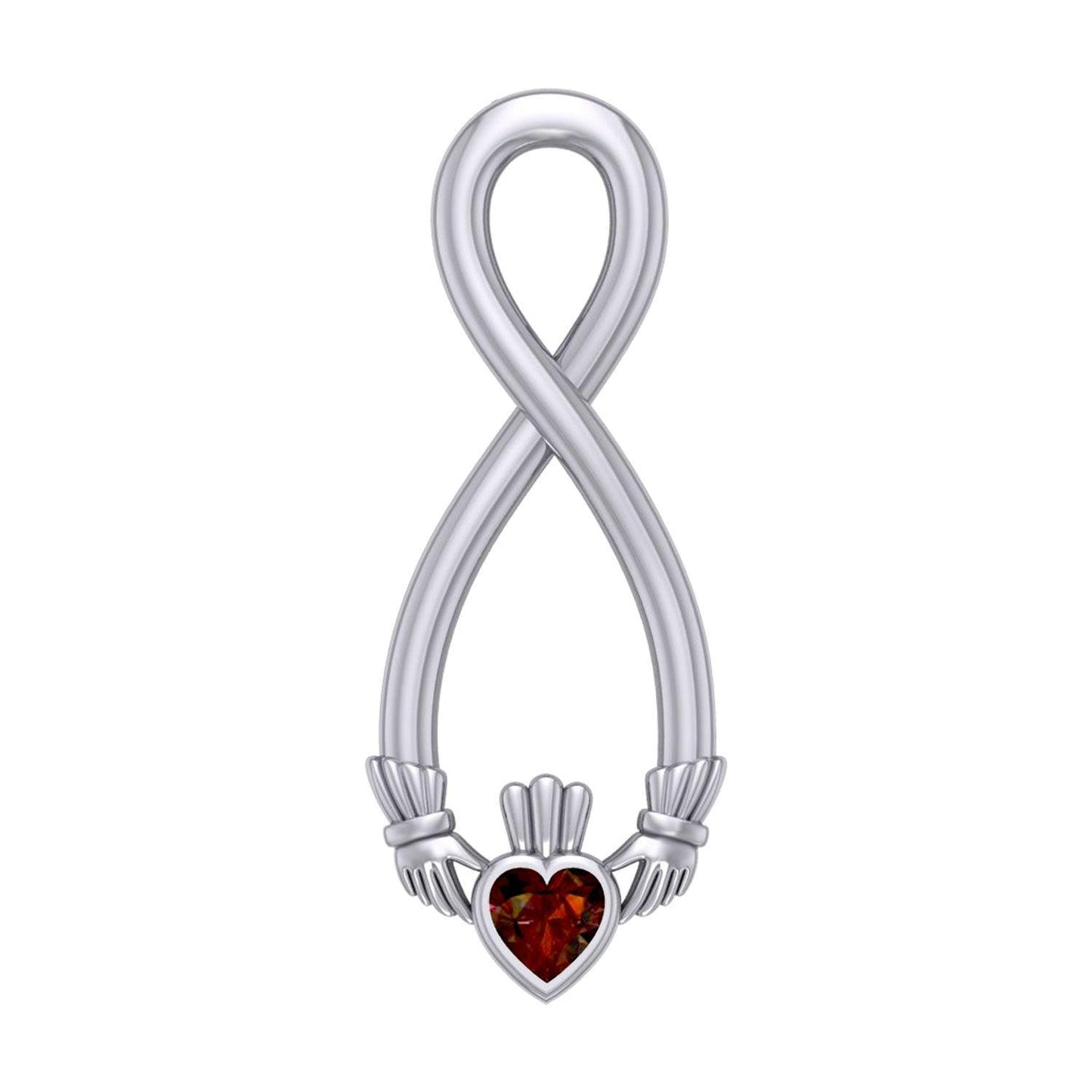 Irish Claddagh Infinity Silver Pendant TPD5879