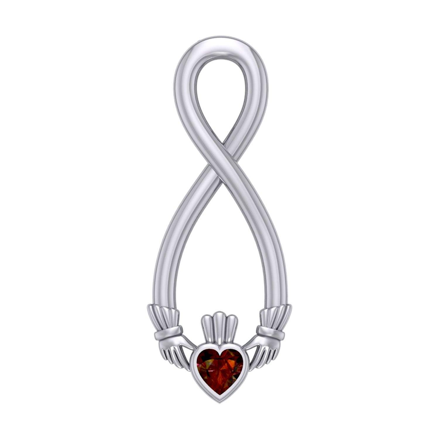 Irish Claddagh Infinity Silver Pendant TPD5879