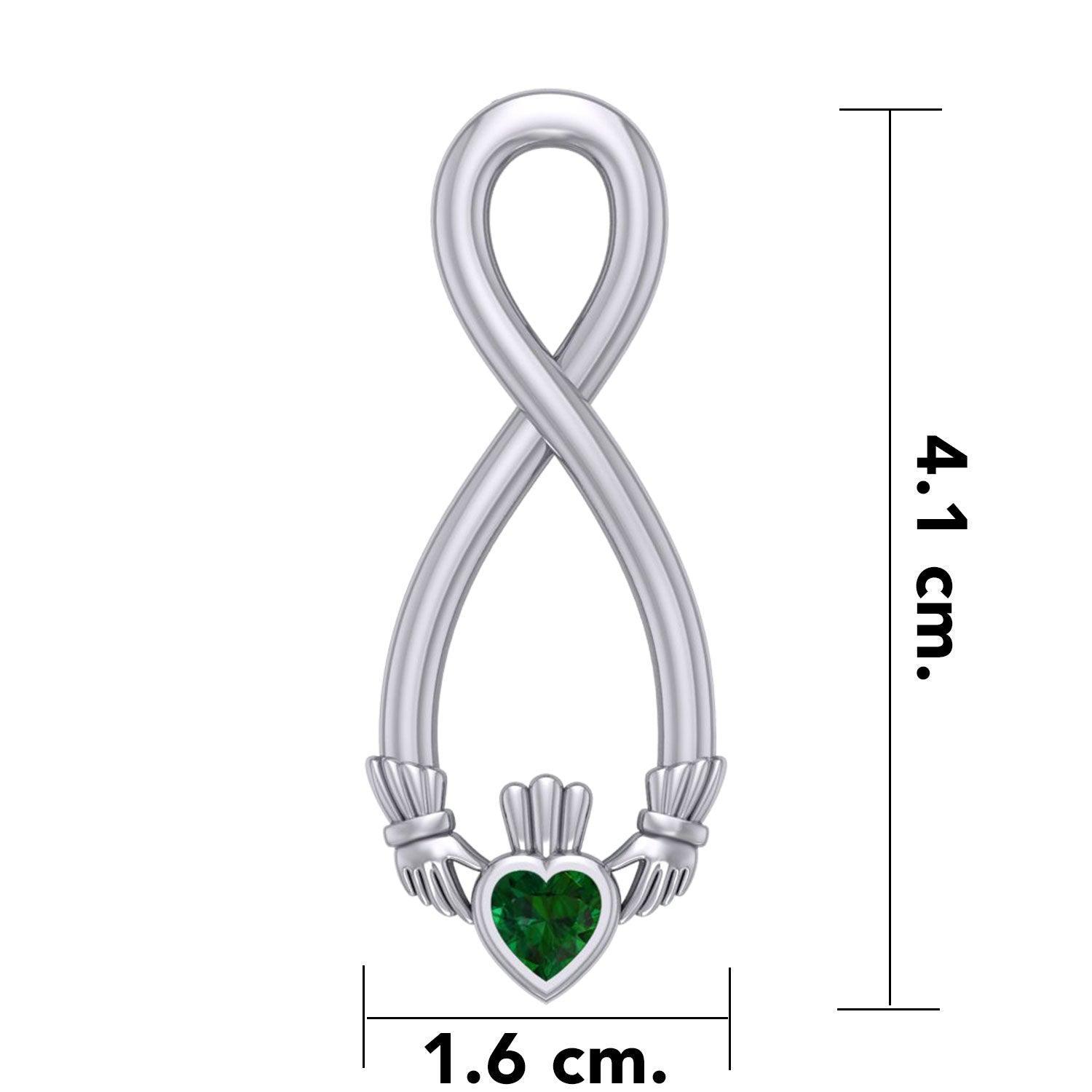 Irish Claddagh Infinity Silver Pendant TPD5879