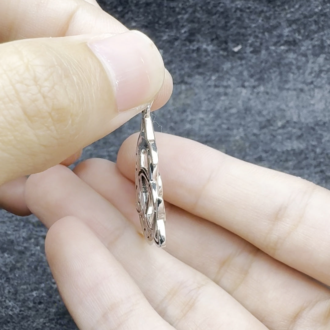 Trinity Knot with Celtic Crescent Moon and Triskele Sterling Silver Pendant TPD5885