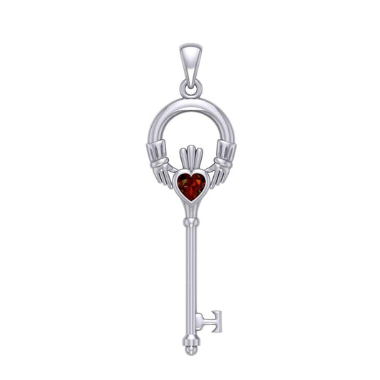 Irish Claddagh Spiritual Key Silver Pendant TPD5903