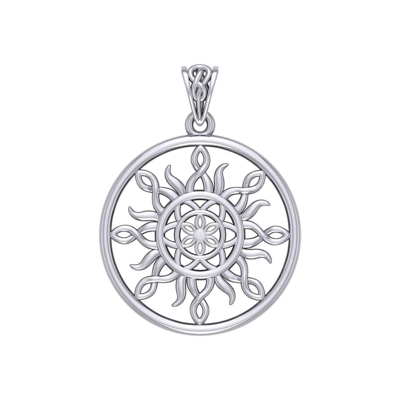 The Sun and Flower of Life Silver Pendant TPD5925