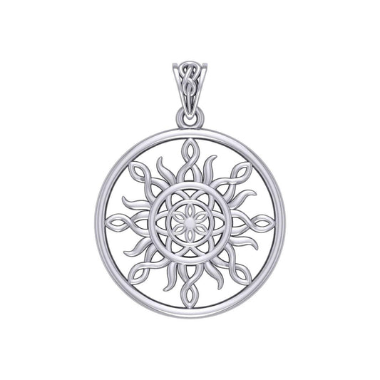The Sun and Flower of Life Silver Pendant TPD5925