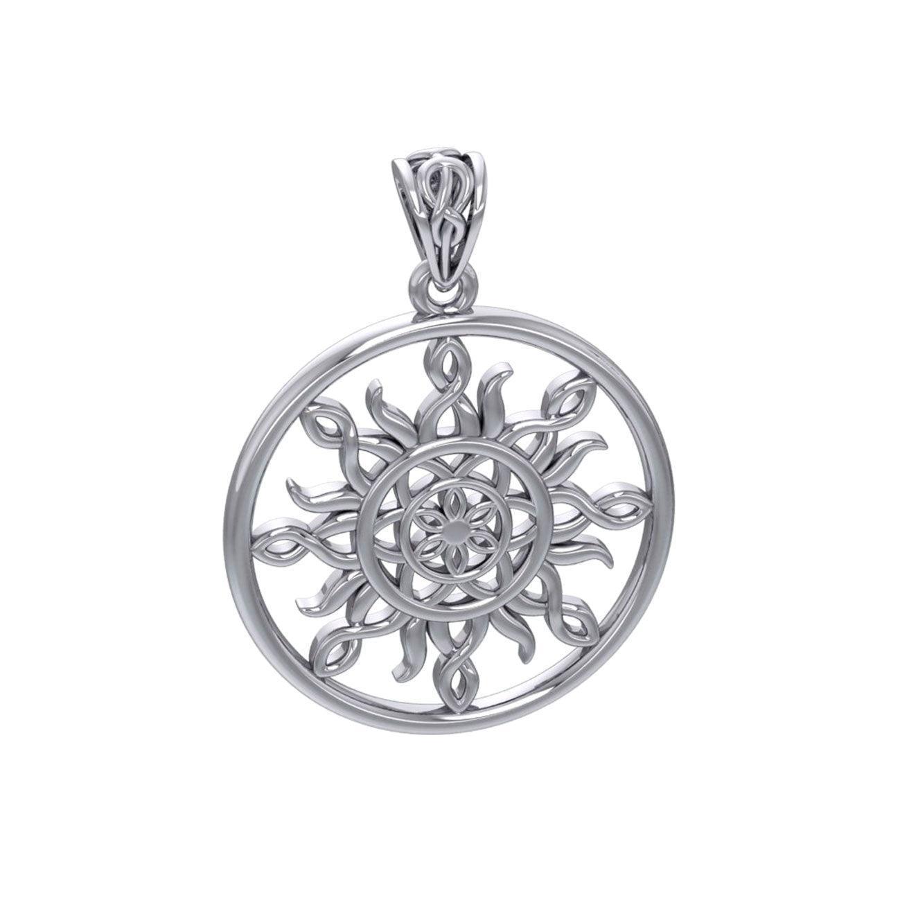 The Sun and Flower of Life Silver Pendant TPD5925