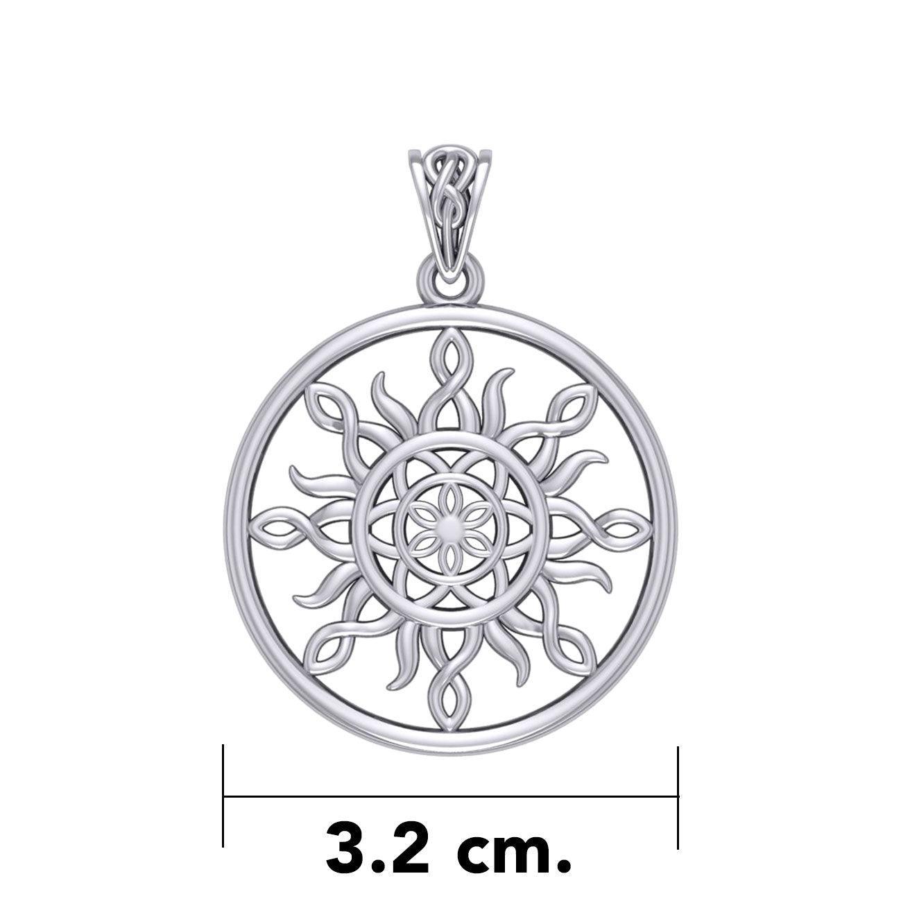 The Sun and Flower of Life Silver Pendant TPD5925