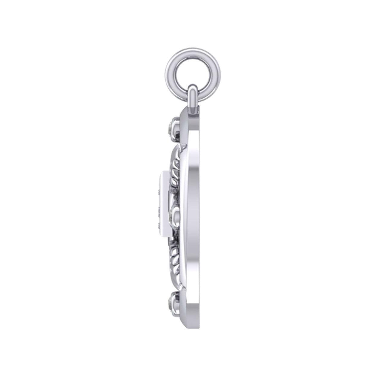 Growth and Protection Triangle Wings Silver Pendant with Gem TPD5957
