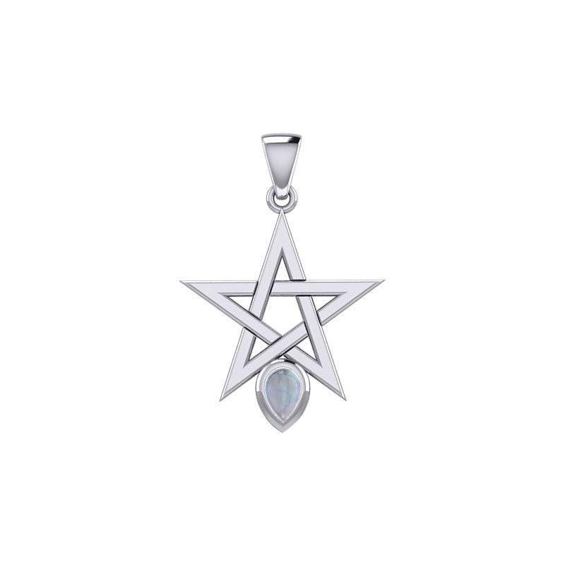 Pentagram Spirit Silver Pendant with Gemstone TPD5963