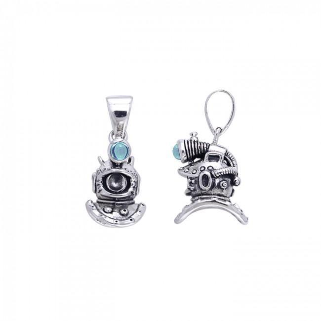 Kirby Morgan Cave Dive Helmet Sterling Silver Pendant TPD599