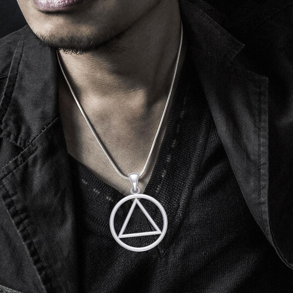 Large AA Symbol Silver Pendant TPD6003