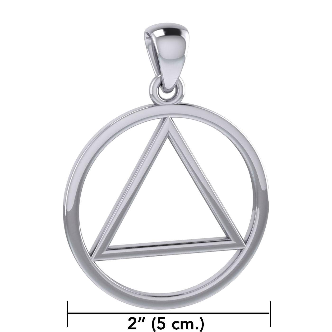 Large AA Symbol Silver Pendant TPD6003