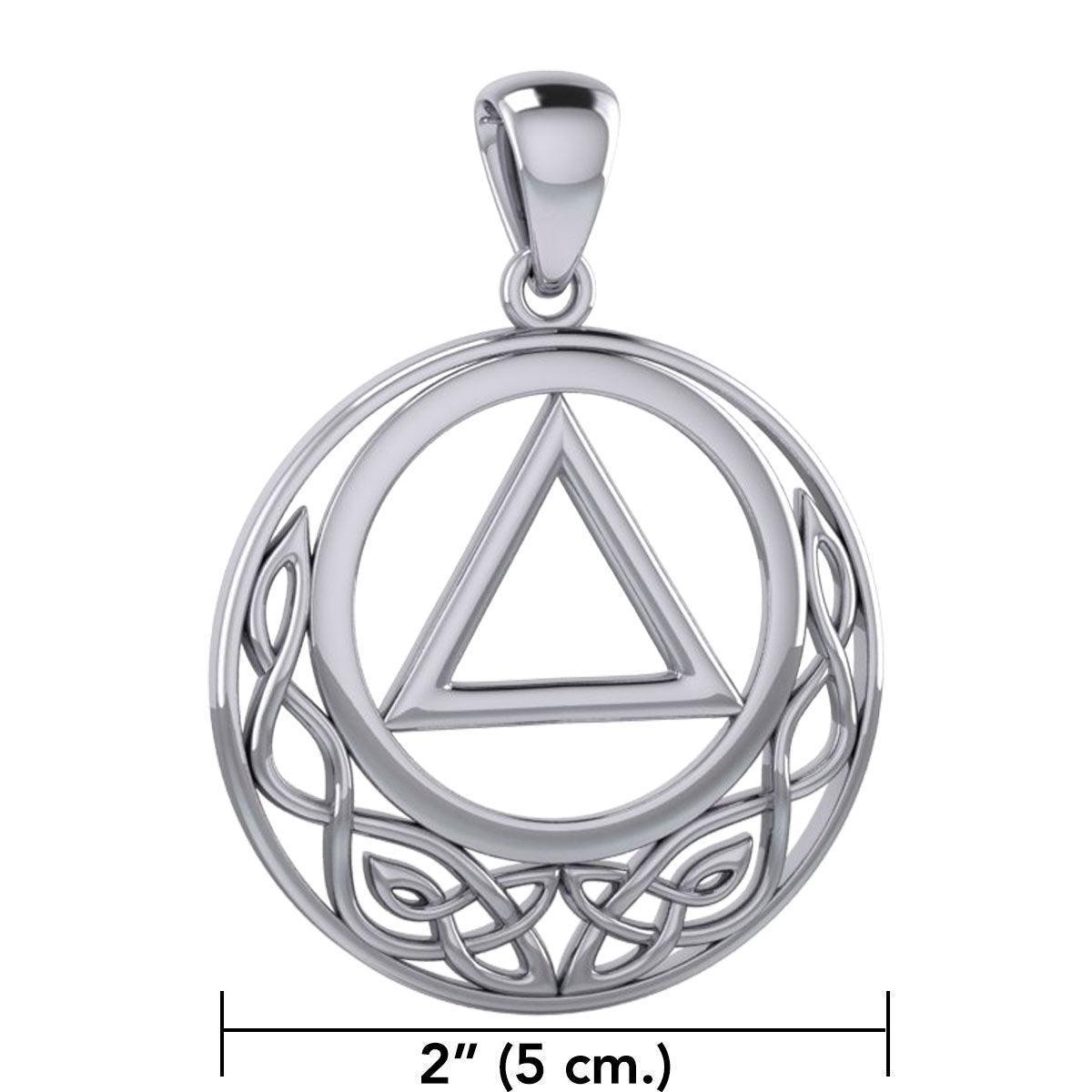 Large Celtic AA Recovery Silver Pendant TPD6005