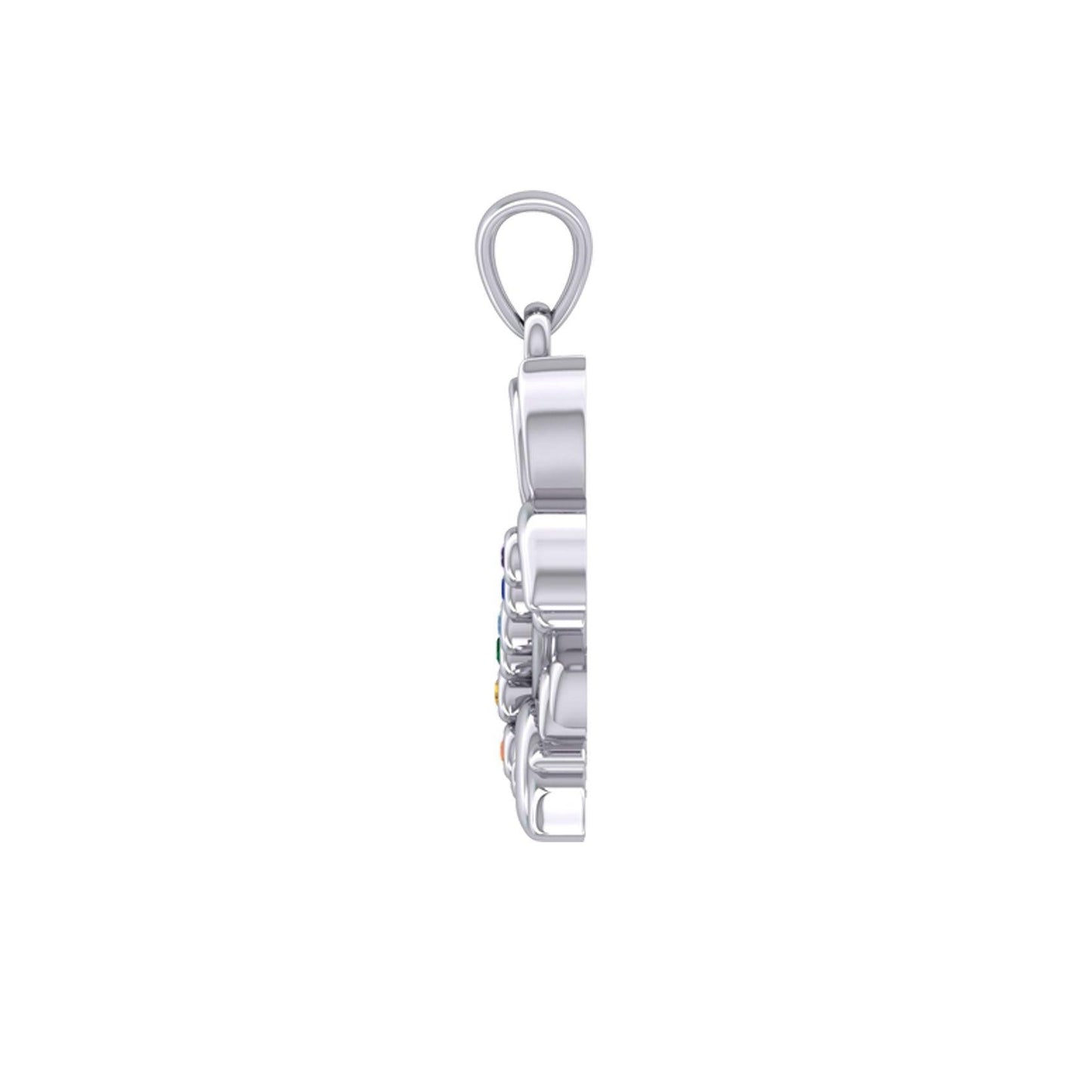 Rabbit or Hare Silver Pendant with Chakra Gemstone TPD6039