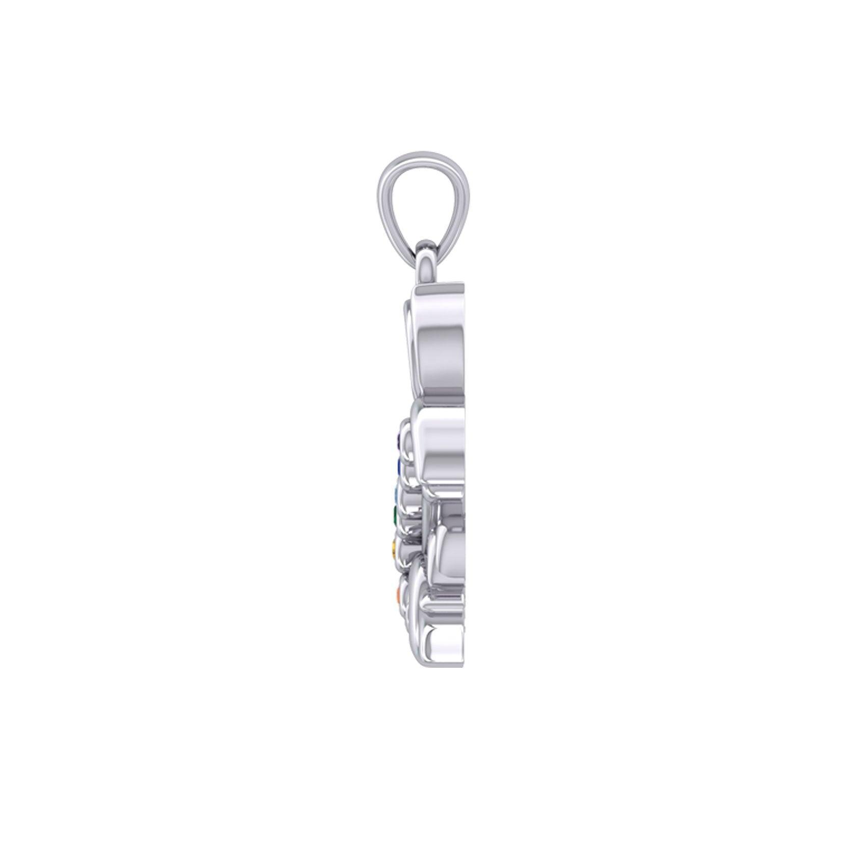 Rabbit or Hare Silver Pendant with Chakra Gemstone TPD6039