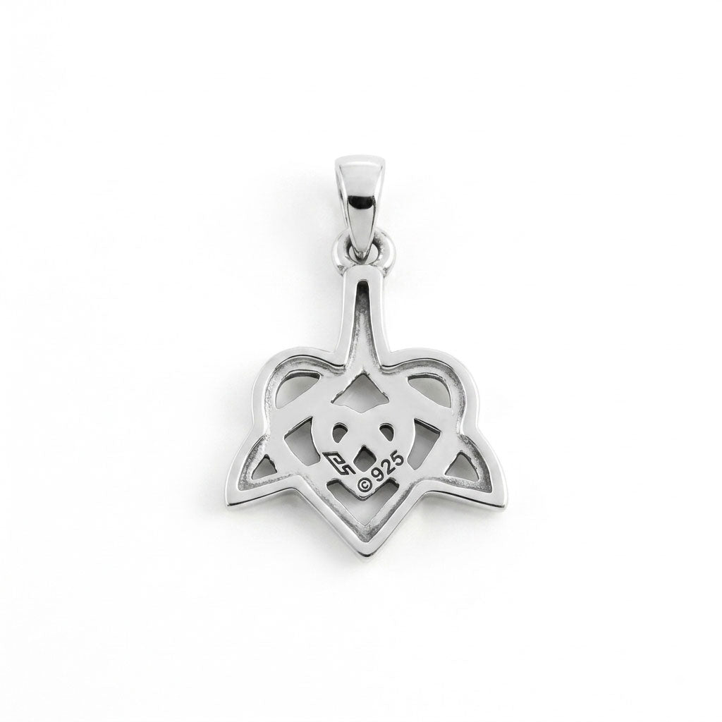Celtic Whale Tail And Double Heart Silver Pendant TPD6055