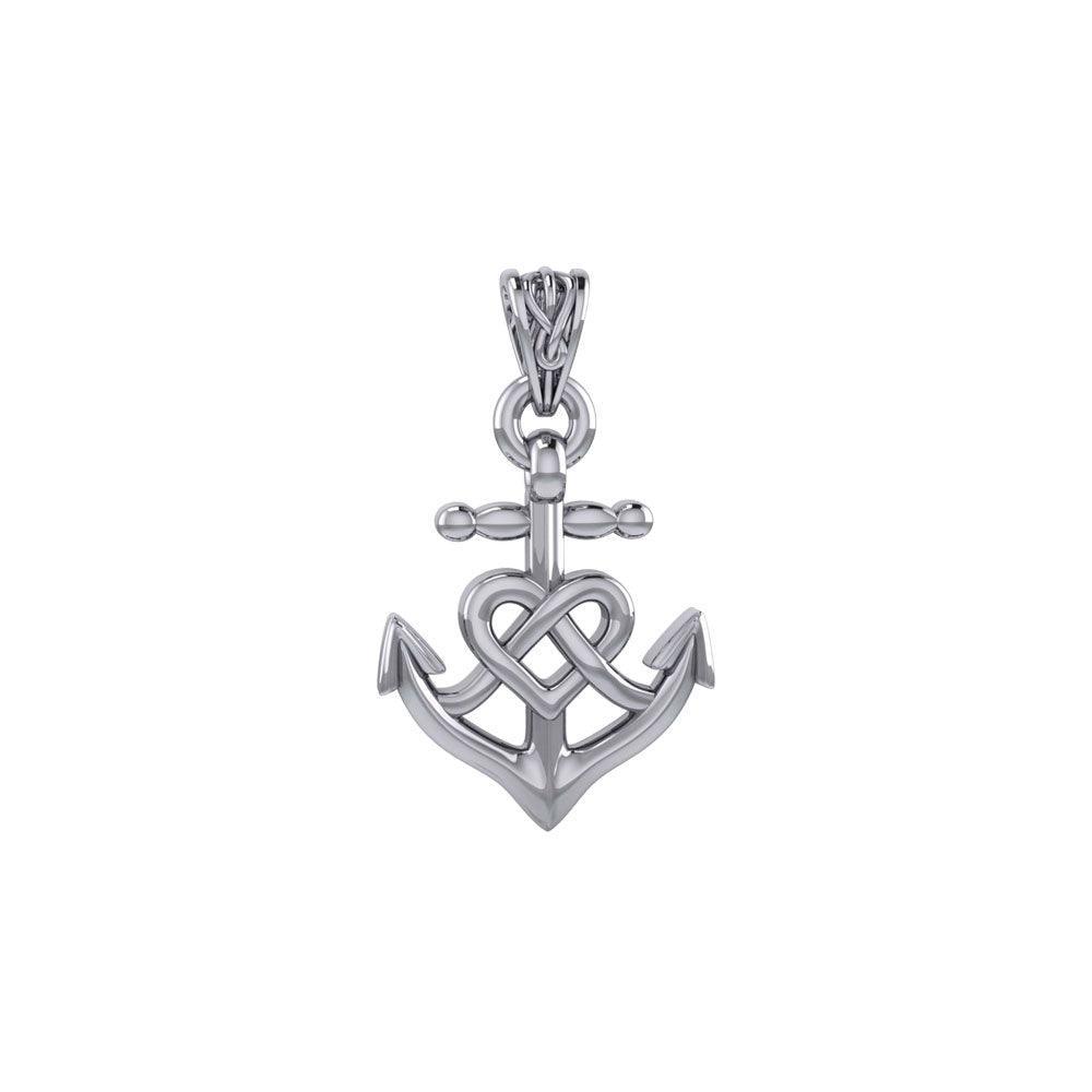 Celtic Heart With Anchor Silver Pendant TPD6056