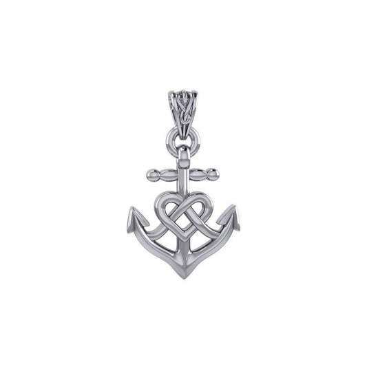 Celtic Heart With Anchor Silver Pendant TPD6056