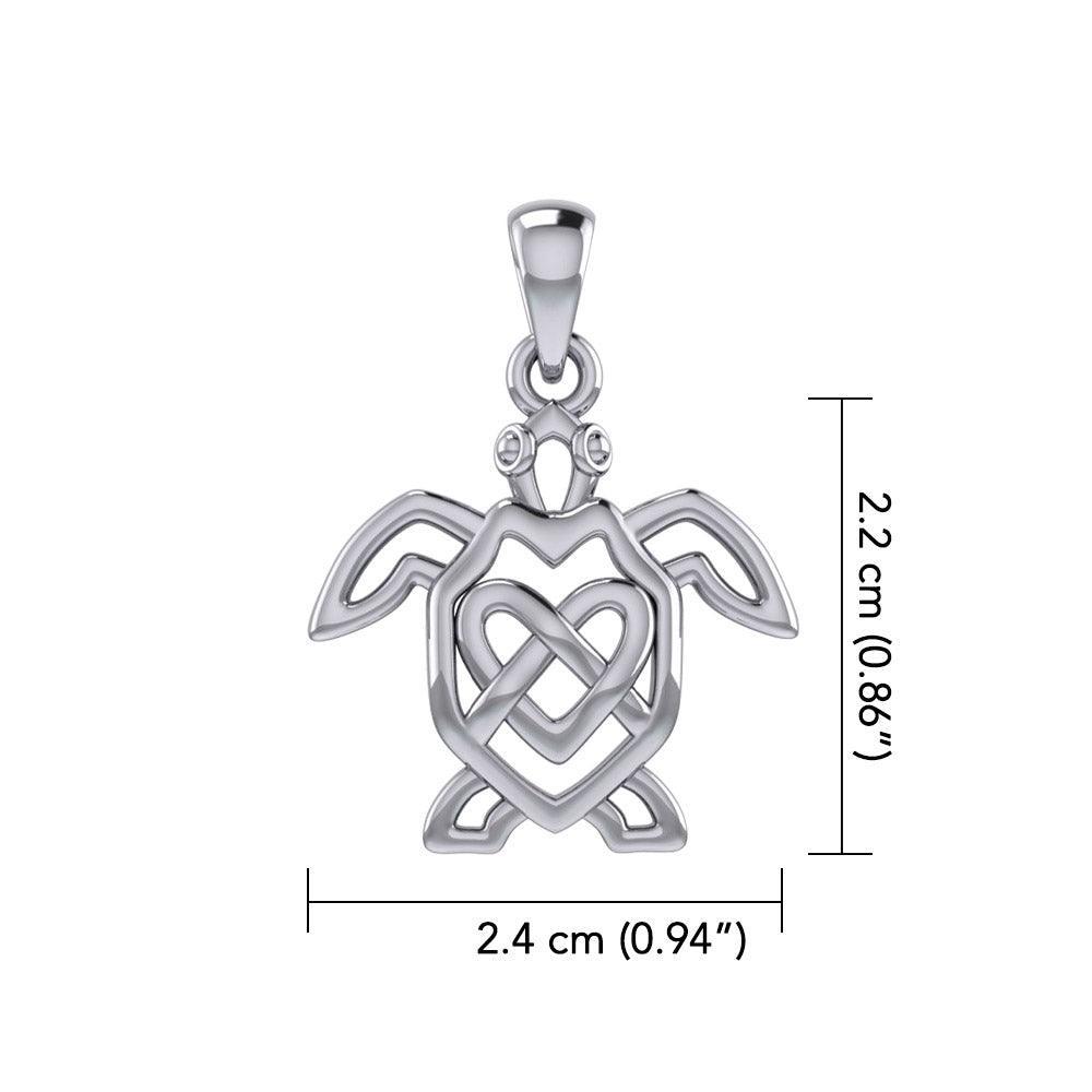 Celtic Turtle And Heart Pendant TPD6081