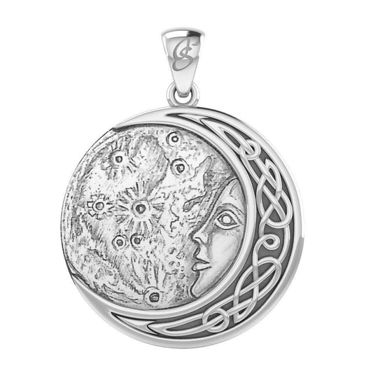 Luna Goddess with Crescent Moon Silver Pendant Inspired by Oberon Zell TPD6133 - peterstone.dropshipping