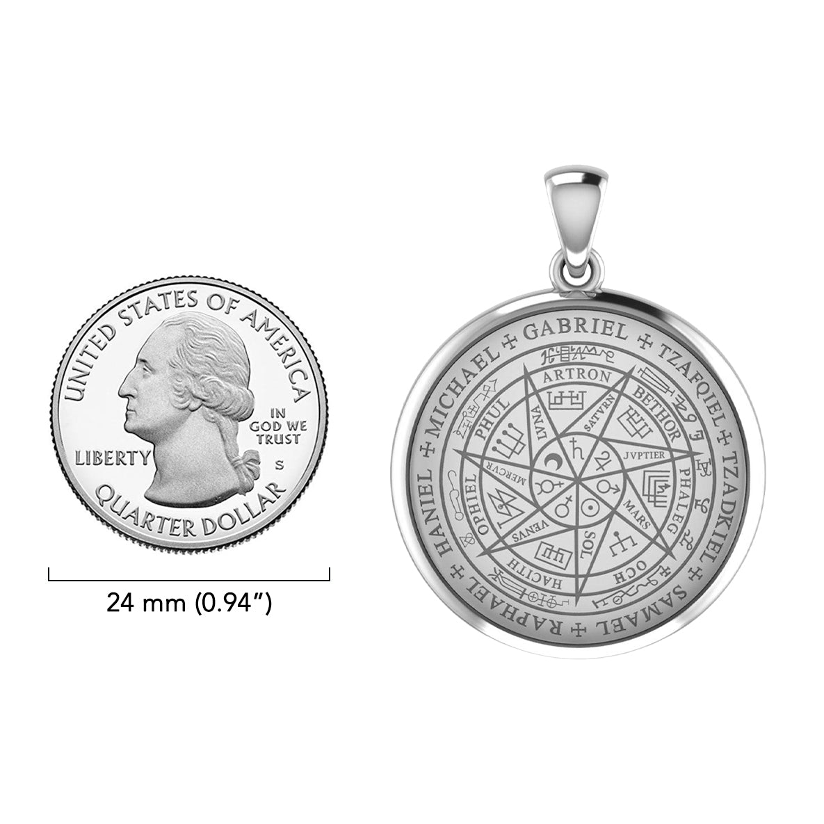 Sigil of Seven Archangels Inspired Sterling Silver Pendant TPD6134