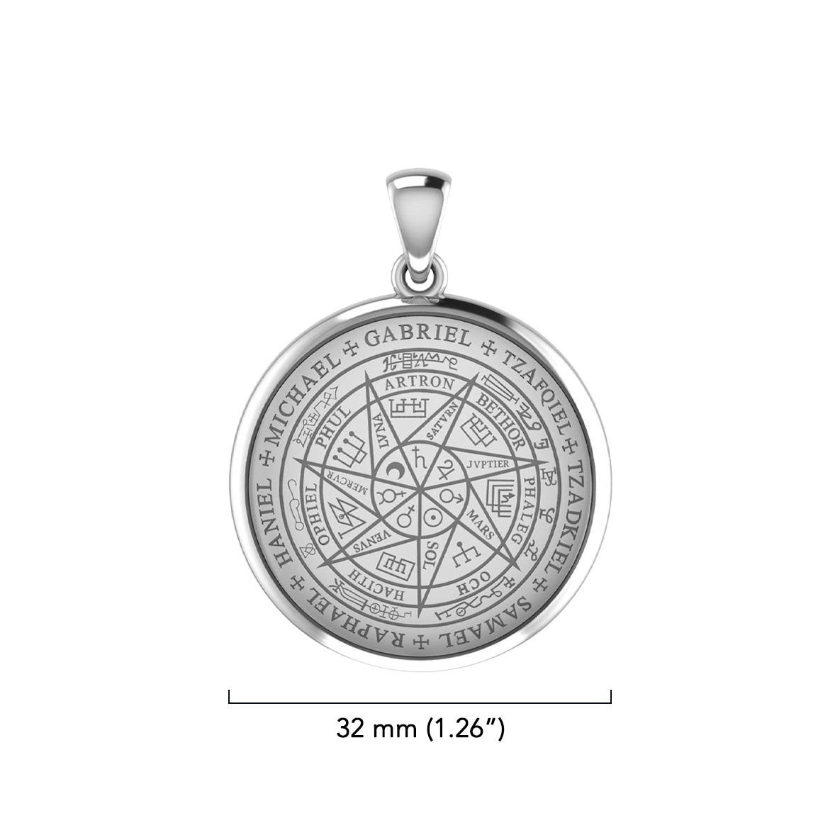 Sigil of Seven Archangels Inspired Sterling Silver Pendant TPD6134