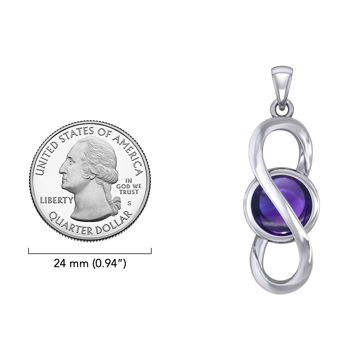 Peter Stone Eternal Silver Pendant with Gemstone TPD6175